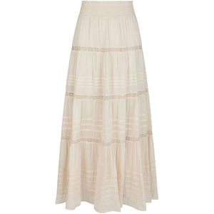 Neo Noir - Felicia S Voile Rok - Ivory - Katoen - Elegante Kant Details