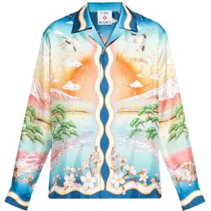 Casablanca, Heren, Overhemden, Veelkleurig, Maat: S Zijde,