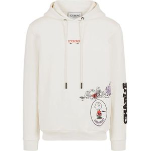 Iceberg, Heren, Sweatshirts & Hoodies, Wit, Maat: S