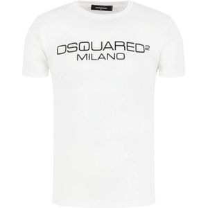 Dsquared2, Heren, Tops, Wit, Maat: S Katoen,