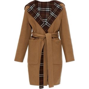Burberry, Dames, Mantels, Beige, Maat: 4XS Wol,