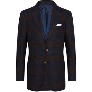 Kiton, Heren, Jassen, Blauw, Maat: XL Kasjmier,