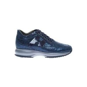 Hogan Navy Blauwe Interactieve Sneakers voor Dames , Blue , Dames , Maat: 38 1/2 EU