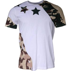 Dolce & Gabbana - Camouflage Stars Crew Neck T-shirt - Wit - Heren - Katoen