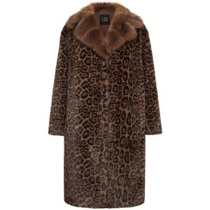 Cesare Gaspari, Dames, Mantels, Bruin, Maat: L Acryl,