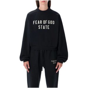 Fear Of God, Dames, Sweatshirts & Hoodies, Zwart, Maat: L Katoen,