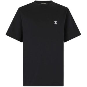 Roberto Cavalli, Heren, Tops, Zwart, Maat: M Katoen,