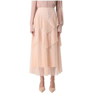 Twinset, Dames, Rokken, Roze, Maat: M Satijn,