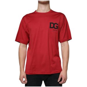 Dolce & Gabbana, Heren, Tops, Rood, Maat: M Katoen,