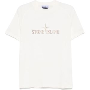 Stone Island, Heren, Tops, Wit, Maat: L Katoen,