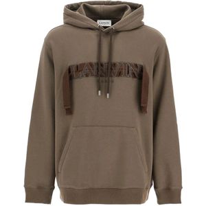 Lanvin, Heren, Sweatshirts & Hoodies, Bruin, Maat: L Katoen,