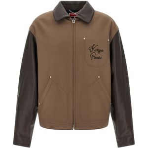 Kenzo, Heren, Jassen, Bruin, Maat: S Wol,