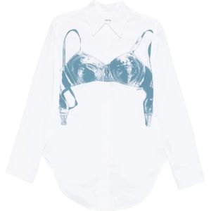 Jean Paul Gaultier, Dames, Blouses & Shirts, Wit, Maat: XS Katoen,