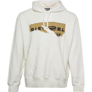 Diesel, Heren, Sweatshirts & Hoodies, Wit, Maat: S Katoen,