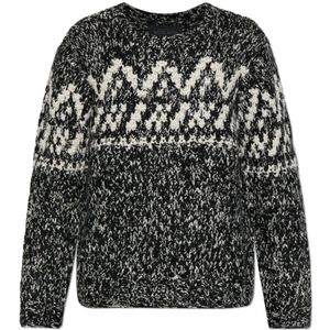 Woolrich Gebreide trui met patroon , Black , Heren , Maat: M