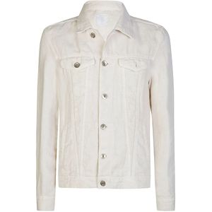 Eleventy, Heren, Jassen, Wit, Maat: XL Linnen,