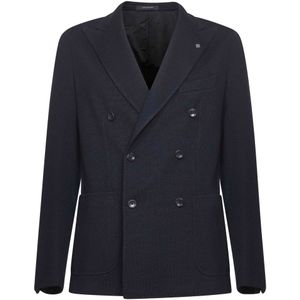Tagliatore, Heren, Jassen, Blauw, Maat: S Leer,