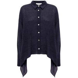 Alpha Studio, Dames, Blouses & Shirts, Blauw, Maat: S