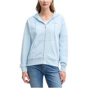 Calvin Klein Jeans, Dames, Sweatshirts & Hoodies, Blauw, Maat: XS Katoen,