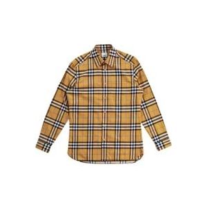 Burberry Caxbridge Oranje Overhemd, Moderne Stijl , Yellow , Heren , Maat: L
