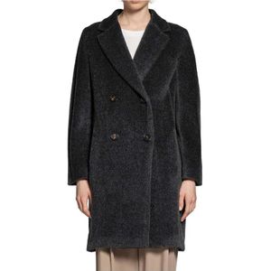 Max Mara, Dames, Mantels, Zwart, Maat: M Wol,