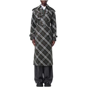 Burberry, Dames, Mantels, Groen, Maat: S Wol,