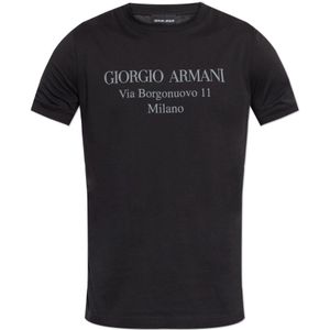 Giorgio Armani, Heren, Tops, Zwart, Maat: S Katoen,