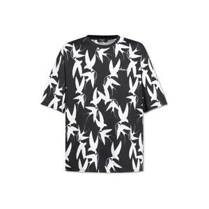 Balmain T-shirt met vogelmotief , Black , Heren , Maat: 2XL