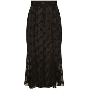 Dolce & Gabbana, Dames, Rokken, Zwart, Maat: S Zijde,