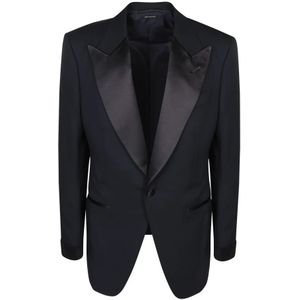 Tom Ford, Heren, Jassen, Blauw, Maat: M Zijde,