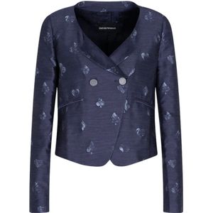 Emporio Armani, Dames, Jassen, Blauw, Maat: S Satijn,