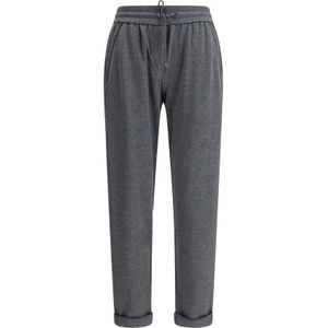 Brunello Cucinelli, Dames, Broeken, Grijs, Maat: XL Katoen,