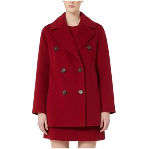 Max Mara Studio, Dames, Mantels, Rood, Maat: M Zijde,