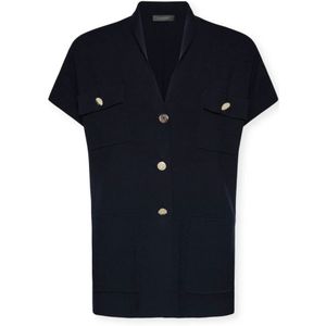 Elena Mirò, Dames, Jassen, Blauw, Maat: XS Viscose,