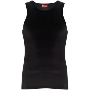 Diesel, Heren, Tops, Zwart, Maat: L Katoen,