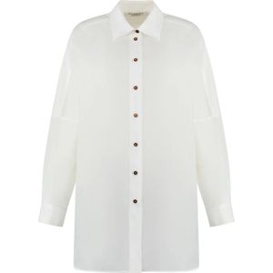 Philosophy di Lorenzo Serafini, Dames, Blouses & Shirts, Wit, Maat: L Katoen,