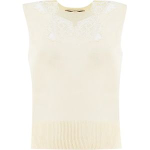 Ermanno Scervino, Dames, Tops, Wit, Maat: L Wol,