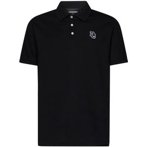 Dsquared2, Heren, Tops, Zwart, Maat: L Katoen,