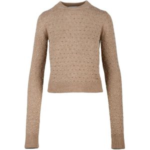 Sportmax, Dames, Truien, Beige, Maat: M Wol,