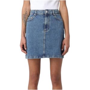 Moschino, Dames, Rokken, Blauw, Maat: S Denim,