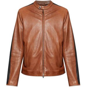 Diesel, Heren, Jassen, Bruin, Maat: S Leer,