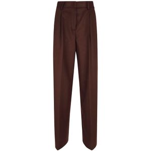 Forte Forte, Dames, Broeken, Bruin, Maat: S Wol,