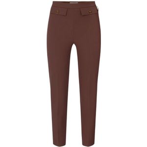 Elisabetta Franchi, Dames, Broeken, Bruin, Maat: S Poliester,
