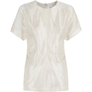 Loulou Studio, Dames, Blouses & Shirts, Wit, Maat: M Linnen,