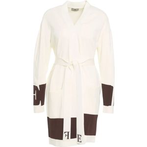 Elisabetta Franchi, Dames, Truien, Wit, Maat: XL Viscose,