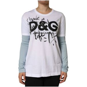 Dolce & Gabbana, Dames, Tops, Wit, Maat: S Katoen,