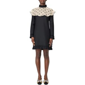 Valentino - Jurken - Zwart - Mini-jurk met Polkadotkraag