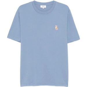 Maison Kitsuné, Heren, Tops, Blauw, Maat: M
