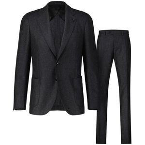 Lardini, Heren, Pakken, Zwart, Maat: 2XL Wol,