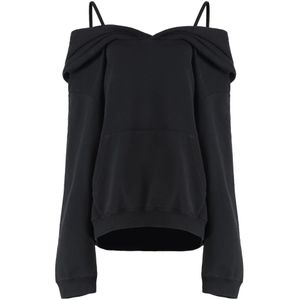MM6 Maison Margiela, Dames, Sweatshirts & Hoodies, Zwart, Maat: L Katoen,